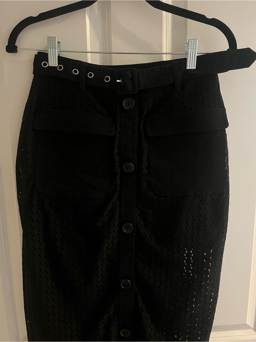 SOLID & STRIPED The Harper Lace Midi Skirt in Black Size XS - Like New - Picture 7 of 15